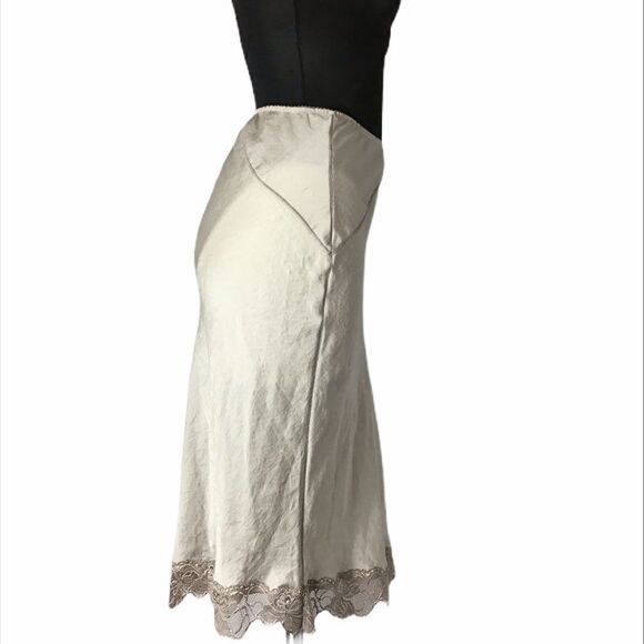 Anthropologie Babakul Avec Toi Ivory Slip Skirt New Size Large - Picture 2 of 6